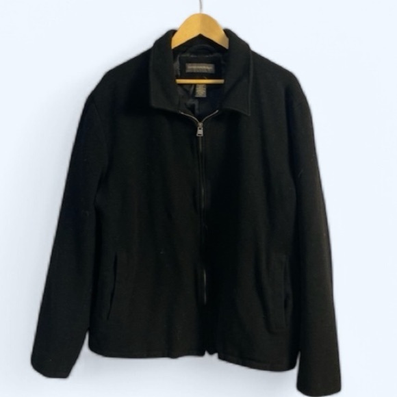 Banana Republic Wool Cashmere blend zip up black coat size XXL - Picture 1 of 7